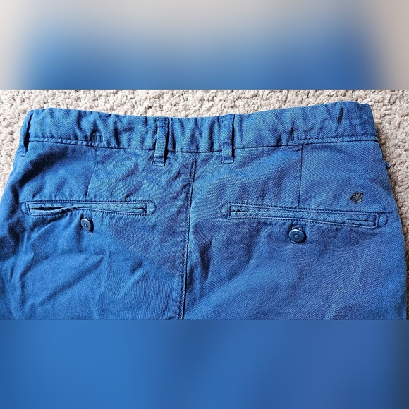 Blue Flat Front Shorts with Lightweight Design - Picture 4 of 8